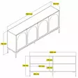 Tyylikäs Cream Black Konsoli - 100% Melamiinipinnoitettu Lastulevy, 18mm Paksuus, 180x79x35cm, Helppo Koota, 3 Pakettia - Lipastot ja senkit - 8684282640196 - 7