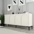 Tyylikäs Cream Black Konsoli - 100% Melamiinipinnoitettu Lastulevy, 18mm Paksuus, 180x79x35cm, Helppo Koota, 3 Pakettia - Lipastot ja senkit - 8684282640196 - 4
