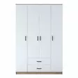 Tyylikäs ja Kestävä Vaatekaappi: 140x210x51,5 cm, Pähkinävalkoinen, 100% Melamiinipinnoitettu, Useita Hyllyjä, Kiinnitettävä Seinäkiinnitys - Vaatekaapit - 8683743323746 - 6