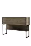 Tyylikäs Musta Pähkinä Lipasto - 120x80x30 cm - 100% Melamiinipinnoitettu - Metallijalat - Kestävä Säilytysratkaisu - Lipastot ja senkit - 8684282883746 - 1