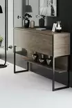 Tyylikäs Musta Pähkinä Lipasto - 120x80x30 cm - 100% Melamiinipinnoitettu - Metallijalat - Kestävä Säilytysratkaisu - Lipastot ja senkit - 8684282883746 - 3