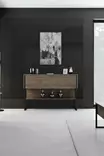 Tyylikäs Musta Pähkinä Lipasto - 120x80x30 cm - 100% Melamiinipinnoitettu - Metallijalat - Kestävä Säilytysratkaisu - Lipastot ja senkit - 8684282883746 - 4