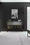 Tyylikäs Musta Pähkinä Lipasto - 120x80x30 cm - 100% Melamiinipinnoitettu - Metallijalat - Kestävä Säilytysratkaisu - Lipastot ja senkit - 8684282883746 - 5