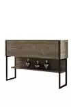 Tyylikäs Musta Pähkinä Lipasto - 120x80x30 cm - 100% Melamiinipinnoitettu - Metallijalat - Kestävä Säilytysratkaisu - Lipastot ja senkit - 8684282883746 - 7
