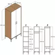 Vaatekaappi, Pähkinä Valkoinen, 100% Melamiinipinnoitettu Lastulevy, 18 mm, 80x47,5x201,4 cm, 4 Pakettia - Vaatekaapit - 8684282088936 - 6