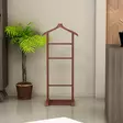 Valet Standi - 100% Pyökkiä, Monikäyttöinen Henkari, Koko: 33,5x120x46 cm, Väri: Pähkinä, Kokoontaitettu, 1 Paketti - Huonekalut - 8682870972926 - 3
