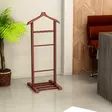 Valet Standi - 100% Pyökkiä, Monikäyttöinen Henkari, Koko: 33,5x120x46 cm, Väri: Pähkinä, Kokoontaitettu, 1 Paketti - Huonekalut - 8682870972926 - 2
