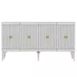 Valkoinen ja Kultainen Konsoli - 100% Melamiinipinnoitettu Lastulevy, 18mm, 150x79x40cm, Helppo Kokoaminen ja Huolto - Lipastot ja senkit - 8683742835806 - 1