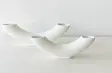 Valkoinen Keraaminen Maljakkosetti - 100% Keraaminen, Koko: 27x4x8 cm & 36x5x10 cm - Tyylikäs Sisustuselementti - Kukka-amppelit ja maljakot - 8684282979876 - 1