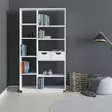 Valkoinen Kirjahylly - 100% Melamiinipinnoitettu Lastulevy, 80,4x188,6x25 cm, Useita Hyllyjä, Kiinnitettävä Seinäkiinnitys - Kirjahyllyt - 8682870101326 - 2