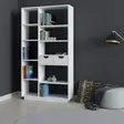 Valkoinen Kirjahylly - 100% Melamiinipinnoitettu Lastulevy, 80,4x188,6x25 cm, Useita Hyllyjä, Kiinnitettävä Seinäkiinnitys - Kirjahyllyt - 8682870101326 - 3