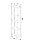 Valkoinen Kirjahylly - Moderni ja Tyylikäs, 100% Melamiinipinnoitettu, 45x170x22 cm, Useita Hyllyjä, Lisäsäilytystila - Kirjahyllyt - 8681875385496 - 3