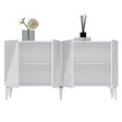 Valkoinen Konsoli - 100% Melamiinipinnoitettu Lastulevy, 150x79x40 cm, Ajaton Eleganssi ja Kestävyys, 2 Pakkausta - Lipastot ja senkit - 8683742689386 - 7