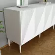 Valkoinen Konsoli - 100% Melamiinipinnoitettu Lastulevy, 150x79x40 cm, Ajaton Eleganssi ja Kestävyys, 2 Pakkausta - Lipastot ja senkit - 8683742689386 - 5