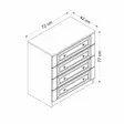 Valkoinen Lipasto - 100% Melamiinipinnoitettu Lastulevy, 18mm, 72x77x42cm, Useita Hyllyjä, Yksi Paketti - Lipastot ja senkit - 8683742567516 - 8