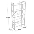 Valkoinen Marmori Kulta Kirjahylly - 100% Melamiinipinnoitettu Lastulevy, 18mm, Metallirunko, 87,5x175x30cm - Kirjahyllyt - 8683743451586 - 1