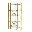 Valkoinen Marmori Kulta Kirjahylly - 100% Melamiinipinnoitettu Lastulevy, 18mm, Metallirunko, 87,5x175x30cm - Kirjahyllyt - 8683743451586 - 6