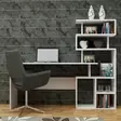 Valkoinen Opiskelupöytä - 100% Melamiinipinnoitettu Lastulevy, 130x70x40 cm, Useita Hyllyjä, Kiinnitettävä Seinäkiinnitys - Työpöydät - 8681181980576 - 2