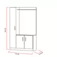 Valkoinen Teak Eteisteline - 100% Melamiinipinnoitettu - 110x180x31,8 cm - Useita Hyllyjä - Seinään Kiinnitettävä - Huonekalut - 8681181980736 - 4