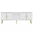 Valkoinen TV-taso 120x30x45 cm, 100% Melamiinipinnoitettu Lastulevy, PVC-jalat 15 cm, Moderni ja Tyylikäs - TV-tasot - 8683742102236 - 5