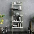Valkokultainen Kirjahylly - 100% Melamiinipinnoitettu Lastulevy, Metallijalat, 60x174x22 cm, Useita Hyllyjä - Kirjahyllyt - 8681875920956 - 3