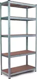 Varastohylly 5 kerrosta, sinkitty teräksinen, 40kg per taso, hyllyt MDF, 900x400x1800mm - Varastohyllyt ja -laatikot - 6438168112206 - 1
