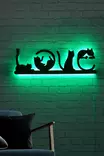Vihreä LED-seinäkoriste, 70x22 cm, 60 LED/m, 12V 1A, 375 cm johto, musta MDF, sisäänrakennettu ripustusjärjestelmä - Valokoristeet ja valohahmot - 8682870904576 - 4