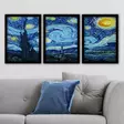 Vincent van Gogh - Monivärinen Koristeellinen Kolmen Osan Kehystetty Maalaus, 35x45 cm, 100% MDF ja Muovikehys - Taulut ja kehykset - 8682870148826 - 2