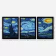 Vincent van Gogh - Monivärinen Koristeellinen Kolmen Osan Kehystetty Maalaus, 35x45 cm, 100% MDF ja Muovikehys - Taulut ja kehykset - 8682870148826 - 3
