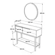 Walnut-senkki: Tyylikäs ja kestävä 100% melamiinipinnoitettu, 18mm paksu, 100x76x29,5cm, peili 60x60x1,8cm, metallijalat - Lipastot ja senkit - 8684282369516 - 9