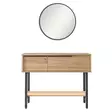 Walnut-senkki: Tyylikäs ja kestävä 100% melamiinipinnoitettu, 18mm paksu, 100x76x29,5cm, peili 60x60x1,8cm, metallijalat - Lipastot ja senkit - 8684282369516 - 5