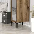 Walnut-vaatekaappi - 100% melamiinipinnoitettu, 18mm paksuus, 40x47,5x201,4cm, 2 pakettia, helppo koota ja ylläpitää - Vaatekaapit - 8684282088806 - 7