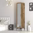 Walnut-vaatekaappi - 100% melamiinipinnoitettu, 18mm paksuus, 40x47,5x201,4cm, 2 pakettia, helppo koota ja ylläpitää - Vaatekaapit - 8684282088806 - 6