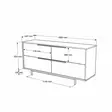 Walnut-värinen Konsoli, 100% Melamiinipinnoitettu Lastulevy, 18mm, 160x74,3x44,5cm, Metallijalat, 2 Pakettia - Lipastot ja senkit - 8684282369066 - 9