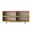 Walnut-värinen Konsoli, 100% Melamiinipinnoitettu Lastulevy, 18mm, 160x74,3x44,5cm, Metallijalat, 2 Pakettia - Lipastot ja senkit - 8684282369066 - 7
