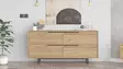Walnut-värinen Konsoli, 100% Melamiinipinnoitettu Lastulevy, 18mm, 160x74,3x44,5cm, Metallijalat, 2 Pakettia - Lipastot ja senkit - 8684282369066 - 4
