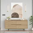 Walnut-värinen Konsoli, 100% Melamiinipinnoitettu Lastulevy, 18mm, 160x74,3x44,5cm, Metallijalat, 2 Pakettia - Lipastot ja senkit - 8684282369066 - 3