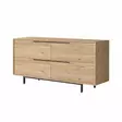 Walnut-värinen Konsoli, 100% Melamiinipinnoitettu Lastulevy, 18mm, 160x74,3x44,5cm, Metallijalat, 2 Pakettia - Lipastot ja senkit - 8684282369066 - 6