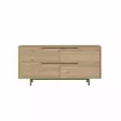 Walnut-värinen Konsoli, 100% Melamiinipinnoitettu Lastulevy, 18mm, 160x74,3x44,5cm, Metallijalat, 2 Pakettia - Lipastot ja senkit - 8684282369066 - 1