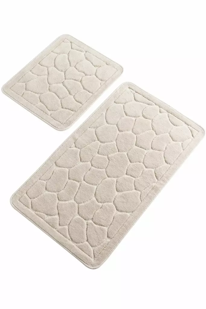 100% Puuvillainen Antibakteerinen Kylpyhuonemattosetti, 2-osainen, Koko 50x60 cm ja 60x100 cm, Konepestävä 30°C - Kylpyhuonematot ja kosteantilan matot - 8681875272406 - 1