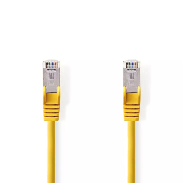 CAT5e verkkokaapeli | SF/UTP | RJ45 uros | RJ45 uros | 20.0 m | Pyöreä | PVC | Keltainen | Muovipussi - Tietokone ja verkko - 5412810276776 - 1