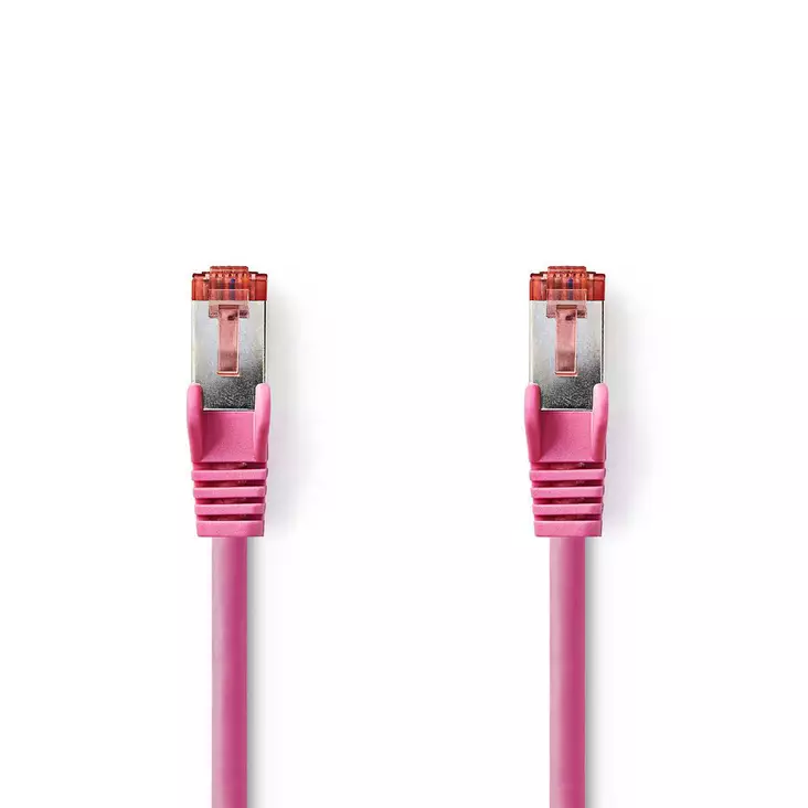 CAT6 Verkkokaapeli | RJ45 uros | RJ45 uros | S/FTP | 15.0 m | Pyöreä | LSZH | Pinkki | Muovipussi - Tietokone ja verkko - 5412810278046 - 1