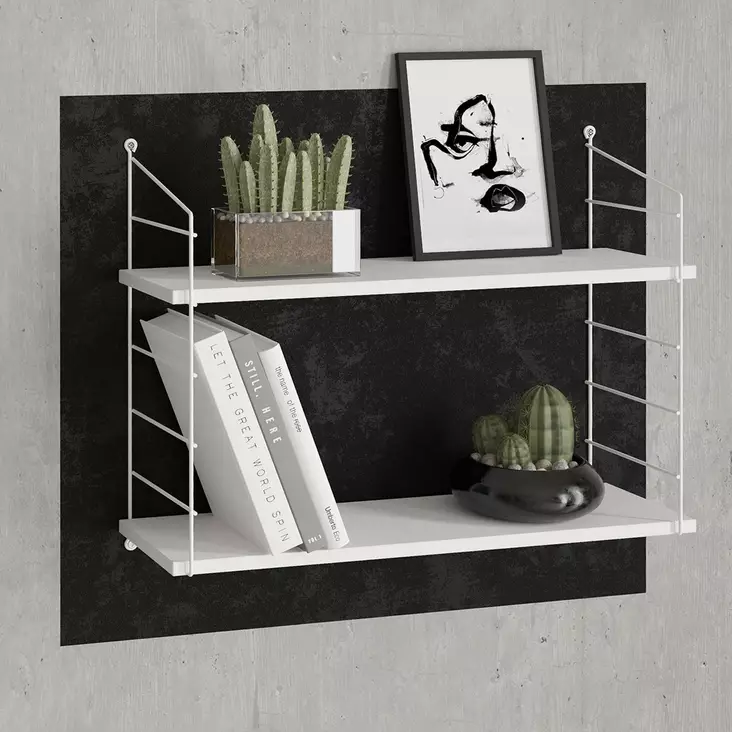 Valkoinen Seinähylly 72x58x20 cm - 100% Melamiinipinnoitettu Lastulevy, Metallikiinnike, Helppo Asennus - Seinähyllyt - 8681181788806 - 1
