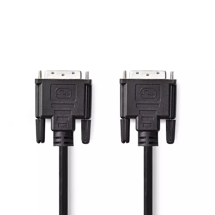 DVI-kaapeli | DVI-D 24+1-Pin Uros | DVI-D 24+1-Pin Uros | 1080p | Niklattu | 10.0 m | Suora | PVC | Musta | Muovipussi - Tietokone ja verkko - 5412810263646 - 1