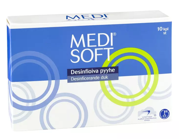 Desinfioiva pyyhe Medisoft 10 kpl - Käsien hoito - 6414400056156 - 1