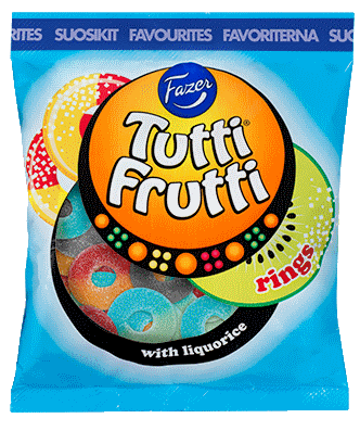 Fazer Tutti Frutti rings 180 g - Karkkipussit - 6416453036376 - 1