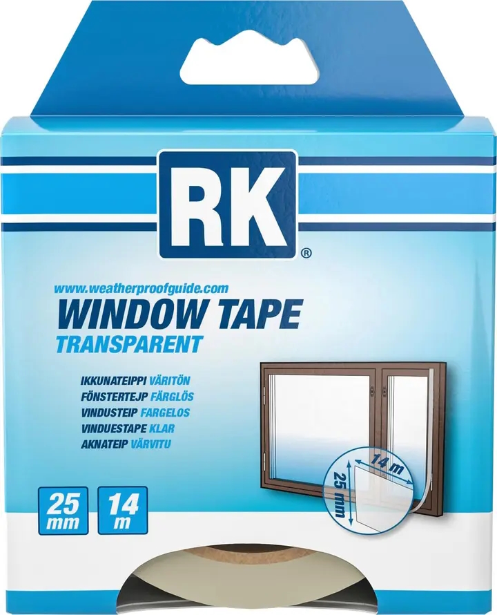Ikkunateippi kirkas RK 25 mm x 14 m - Rakennusteipit - 6418091121506 - 1