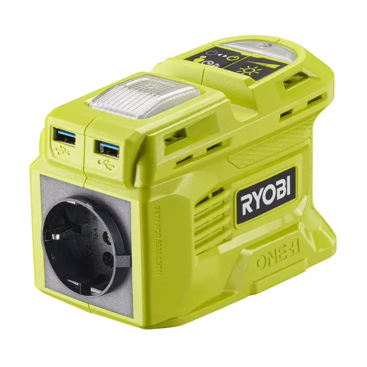 Invertteri(Gen 2)/varavirtalähde/laturi, Ryobi runko, RY18BI150B-0 - Akut ja laturit - 4892210217196 - 1