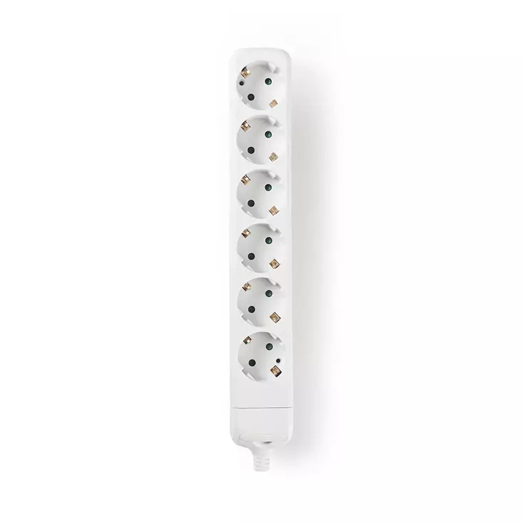 Jatkojohto | Maadoitettu virtaliitin / Tyyppi F (CEE 7/7) | 6-suuntainen | 3680 W | 16 A | Maadoituksen tyyppi: Sivukontaktit | 230 V AC 50/60 Hz | Pistokannan kulma: 45 ° | Kaapeli ei sisälly | Valkoinen - Jatkojohdot - 5412810290826 - 1
