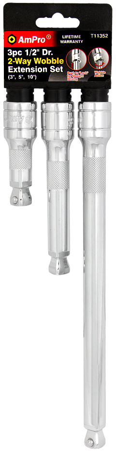 Jatkovarsisarja 1/2" 3-os. wobble - Hylsyt ja adapterit - 795609113526 - 1